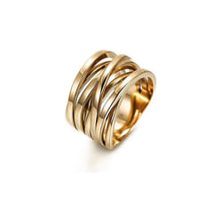 Intertwined Ring Enhancers for Women Statement  Ring Silver Gold Rose Gold Plated Ring Engraving Customized Personalized(6-Gold)