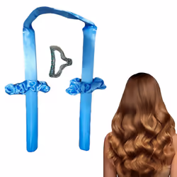 Heatless Hair Curlers For Long Hair, No Heat Silk Curls Headband-Blue
