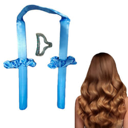 Heatless Hair Curlers For Long Hair, No Heat Silk Curls Headband-Blue