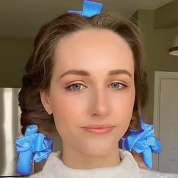 Heatless Hair Curlers For Long Hair, No Heat Silk Curls Headband-Blue