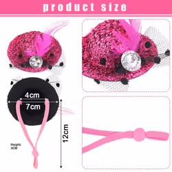 6 Pieces Chicken Hats For Hens Tiny Pets Funny Chicken Accessories Feather Top Hat With Adjustable Elastic-Shape1
