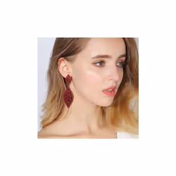 Women's Rhinestone Crystal Wedding Bridal 2 Leaf Drop Dangle Chandelier Earrings