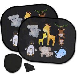 Baby Car Sun Shade, 2 Pieces Car Sun Shade 45x36cm Car Sun Shade No Need Suction Cup UV Protection Rear Car Sun Shade with Interesting Animal Pattern
