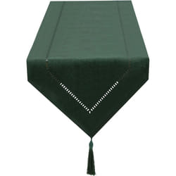 Dark Green Linen Table Runner 32 x 275 cm, High Quality Table Runner, Modern, Easy Care for Dining Table, Coffee Table, Restaurant, Decoration