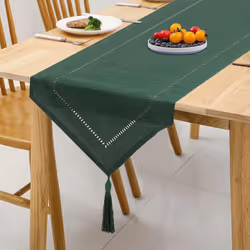 Dark Green Linen Table Runner 32 x 275 cm, High Quality Table Runner, Modern, Easy Care for Dining Table, Coffee Table, Restaurant, Decoration