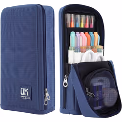Standing Pencil Case Large Capacity Pen Bag, Multi-Layer Pen Pouch Pencil Holder Stationery Organizer,Polyester Pencil Bag St ...