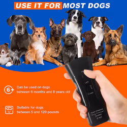 Anti Barking Device, 3 Mode Dual Sensor Upgraded Bark Control Device, 33Ft Range Ultrasonic Dog Bark Deterrent Pet Behavior Training