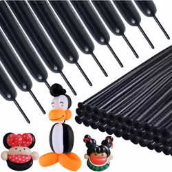 200pcs 260 Black Long Balloons - Long Balloons for Balloon Animals, Twisting Balloons for Balloon Garland, Skinny Latex Ballo ...