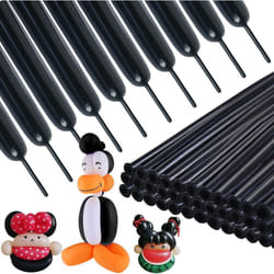 200pcs 260 Black Long Balloons - Long Balloons for Balloon Animals, Twisting Balloons for Balloon Garland, Skinny Latex Balloons