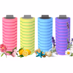 Disposable Toilet Brush Replacement Head with Four Scents: Navy, Lemon, Rose and Lavender, 10 Pieces Each, Total of 40 Replac ...