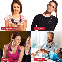 Portable Neck Fan, Color Changing LED, with Aromatherapy, 360Â¡Ã£ Free Rotation, and Lower Noise Strong Airflow Headphone Design
