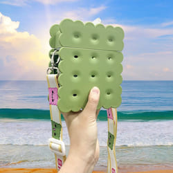 Kids Cute Water Bottle, Kawaii Water Bottle with Straw, Cookie Water Bottle with Adjustable Shoulder Strap,380ml, Sports Water Bottle
