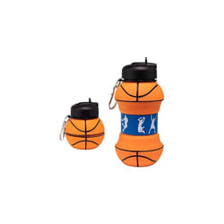 Basketball Water Bottle, 19 oz Collapsible Spherical Drinking Cup,Gifts, Portable Leak Proof Silicone Water for Kids with Mountaineering Buckle