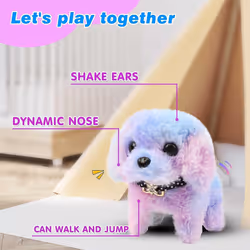 Walking Puppy Stuffed Animal Interactive Rainbow Dog Barking Tail Wagging Head Nodding Educational Plush Toy Easter Christmas Birthday Gift, 7Â¡Â¡
