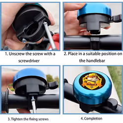 Kids Bike Bell, Blue Bike Bell, Mini Bike Bell, Handlebar Bell for Scooters, Bike Handlebar Bell Safety Bell with Loud and Clear Sound