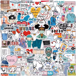 100PCS Nurse Stickers,Waterproof Nursing Sticker for Water Bottles, Vinyl Medical Stickers,Great Gift for Nurses Students