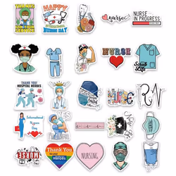 100PCS Nurse Stickers,Waterproof Nursing Sticker for Water Bottles, Vinyl Medical Stickers,Great Gift for Nurses Students