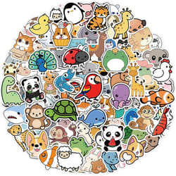 100 pcs Cute Animal Stickers for Kids, Water Bottle Stickers, Waterproof Vinyl Mobile Phone Skateboard Laptop Stickers