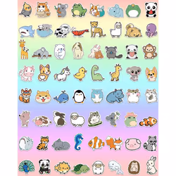 100 pcs Cute Animal Stickers for Kids, Water Bottle Stickers, Waterproof Vinyl Mobile Phone Skateboard Laptop Stickers