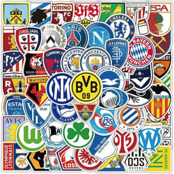 100 pieces of football team club stickers, water bottle waterproof vinyl sports stickers, laptop, phone case, vinyl waterproof stickers