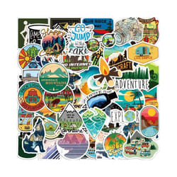 50pcs camping stickers, waterproof vinyl stickers, laptops, tablets, mobile phones, water bottles, bicyclesluggagecomputerscute and fun stickers
