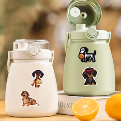 100 pieces of dachshund dog stickers waterproof vinyl stickers suitable for laptops, tablets, water bottles, bicycles, luggage computers