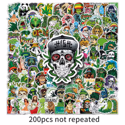 200 pieces of "Creative Trend Green Style" graffiti vinyl waterproof stickers for laptops, mobile phones, skateboards, luggag ...