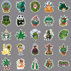 50 pieces of "Creative Trend Green Style" graffiti vinyl waterproof stickers for laptops, mobile phones, skateboards, luggage, water bottles