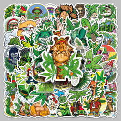 100pieces of "Creative Trend Green Style" graffiti vinyl waterproof stickers for laptops, mobile phones, skateboards, luggage, water bottles