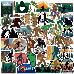 Sasquatch Forest Stickers,50PCS Waterproof Vinyl Believe Stickers for Water Bottles Laptop Bumper Helmet Car