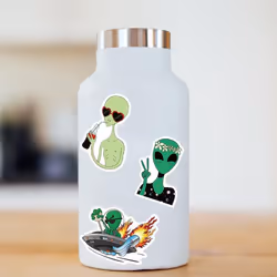 Aliens Stickers Pack for Water Bottles Laptop,50PCS Vinyl Waterproof Aesthetic Space UFO Decals for Scrapbook Computer Phone Guitar Luggage
