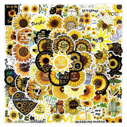 Sunflower stickers 100 cute stickers laptop water bottle, vinyl decorative skateboard waterproof guitar