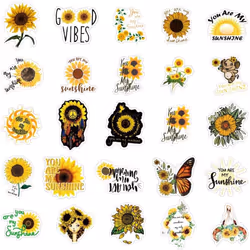 Sunflower stickers 100 cute stickers laptop water bottle, vinyl decorative skateboard waterproof guitar