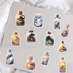 50PCS World in Bottom Sticker Waterproof Vinyl Sticker Suitable for Machine Water Bottles, Laptops, Bicycle Cups, Tablets, and Luggage Cases