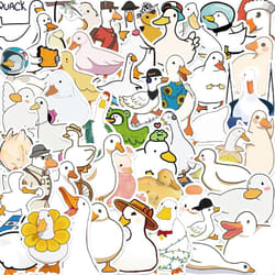 50 cartoon duck stickers cute waterproof vinyl stickers suitable for laptops, tablets, water bottles, bicycles, suitcases (ducks)