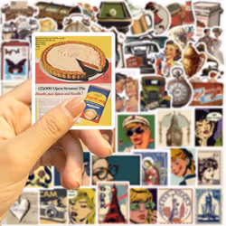 50vintage European and American stickers, laptop vinyl graffiti stickers, cutting and pasting water bottles, magazines, scooters bicycles