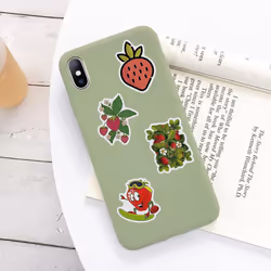 100PCS StrawberrySticker DIY Decoration,Strawberry Party Decoration,Cartoon Cute Small Sticker Cartoon Vinyl Waterproof Sticker Mobile Water Bottle