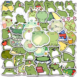 50 frog stickers cartoon vinyl waterproof stickers laptop, guitar, motorcycle, bicycle, skateboard, luggage, mobile phone