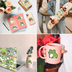 50 frog stickers cartoon vinyl waterproof stickers laptop, guitar, motorcycle, bicycle, skateboard, luggage, mobile phone