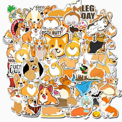 50PCS Pet Dog Stickers Vinyl Waterproof Toys Decal Stickers Motorcycle Luggage Bycircle Water Bottles Skateboards Snowboard Phone Pad Mac Sticker