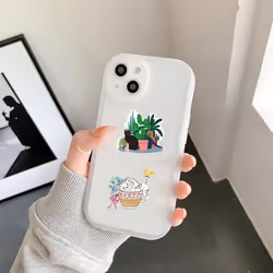 50 PCS Cat and Plant Stickers for Water Bottles,Cute Vinyl Waterproof Laptop Skateboard Stickers Aesthetic Computer Hydroflask Phone Stickers