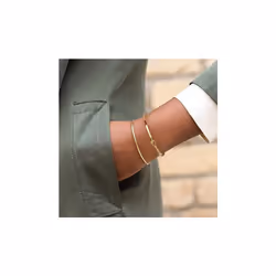 Dainty Gold Bar Bracelet for Women Simple Delicate Thin Cuff Bangle Hook Bracelet 18K Gold Plated Handmade Minimalist Jewelry