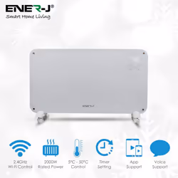 Smart WiFi Panel Heater, Tempered Glass 2000W