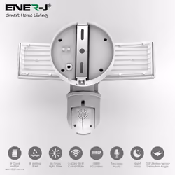 Ener-J Smart WiFi LED Floodlight Security Camera System with Floodlight - White
