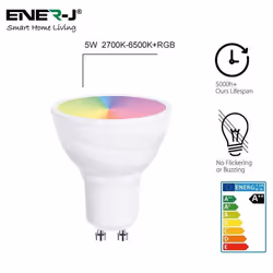 Smart WiFi GU10 LED Lamp 5W, RGB+W+WW, Dimmable