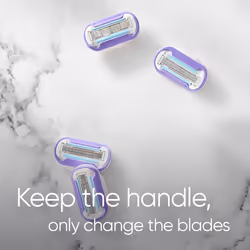 Gillette Venus Deluxe Smooth Swirl Razor Blades Women, Pack of 6 Razor Blade Refills, Lubrastrip with A Touch of Vitamin E