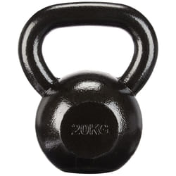 Amazon Basics Cast-Iron Kettlebell with Textured and Painted Surface, Black, 20kg / 44lbs