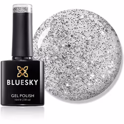 Bluesky Gel Nail Polish, Silver Glitter Explosion 80573, Glitter, Grey, Light, Silver, Long Lasting, Chip Resistant, 10 ml (R ...