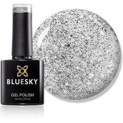 Bluesky Gel Nail Polish, Silver Glitter Explosion 80573, Glitter, Grey, Light, Silver, Long Lasting, Chip Resistant, 10 ml (Requires Drying Under UV