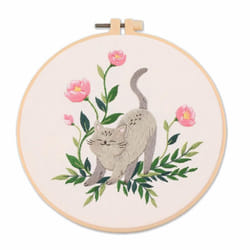Meecaa Flower Embroidery Kit Starter Set  Hand Embroidery Set Pattern Printed Cross Stitch Set for Beginner Adults  with Embroidery Hoop and Instructi
